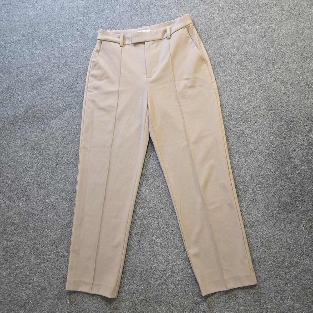 Madewell Pants Womens 6 Beige Tapered Flat Front Pockets Career Office Minimal